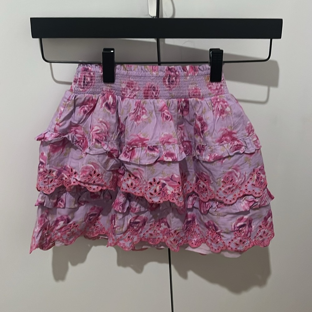 LoveShackFancy kids Billie purple floral skirt